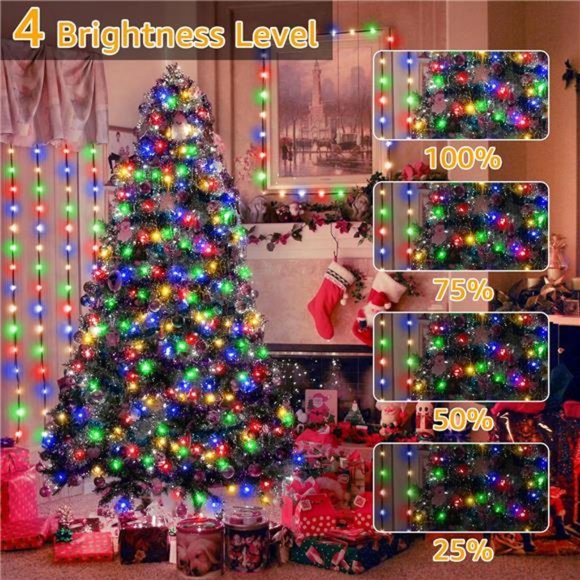 198 FT 600 LED Outdoor Waterproof Christmas Lights with 8...